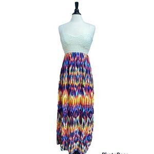 Body Central Multi Sleeveless Maxi Dress Size Medium